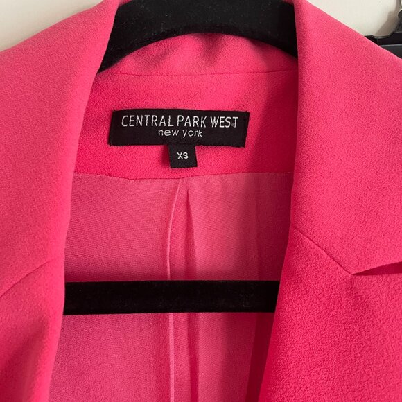 NWT Central Park West Daisy Marabou Pink Blazer Suit Pants XS Fringe‎ Barbie - Picture 7 of 14